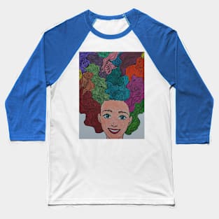 Colorful hair Baseball T-Shirt